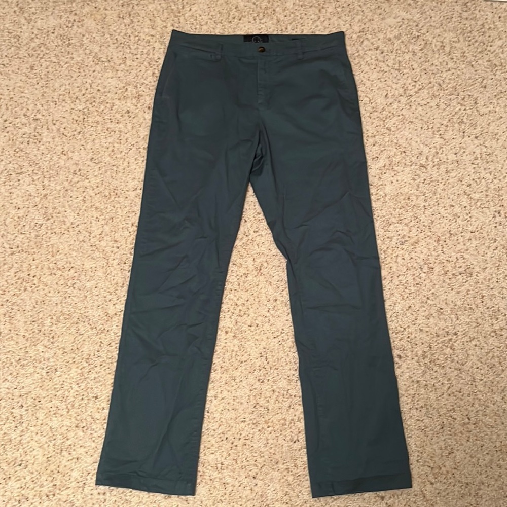 ✅ EVEN TIDE Relaxed Fit Chinos Pants Khakis Flex Cotton 34 Waist 34 Length Green